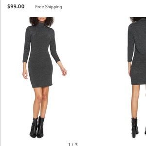 Sanctuary Forget me not Metallic turtle neck dress